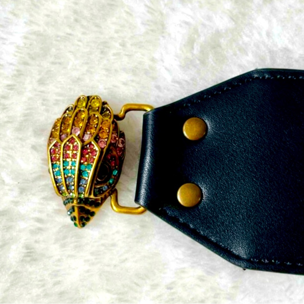 New Kurt Geiger London 2.55" Elastic Eagle Waist Belt - Picture 3 of 9